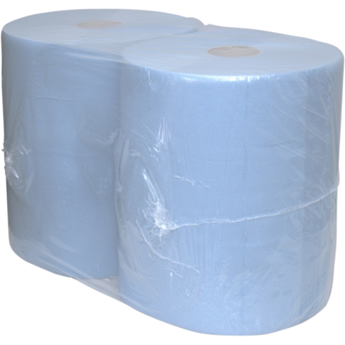 Qleaniq® Poetspapier, 3-laags, op rol, 37cm, 190m, papier, blauw