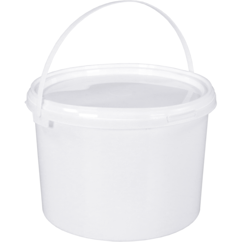 Emmer, PP, 136mm, ∅200mm, rond, 2.5l, wit