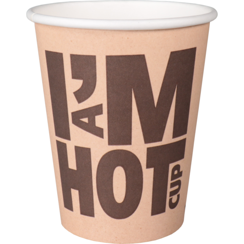 Depa, Koffiebeker, I´M a HOT cup, Karton + PE, 250ml, 8oz, Ø80mm, bruin