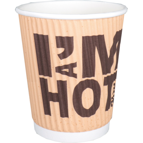 Depa, Koffiebeker, I´M a HOT cup, Karton + PE, dubbelwandig, 250ml, 8oz, Ø80mm, bruin