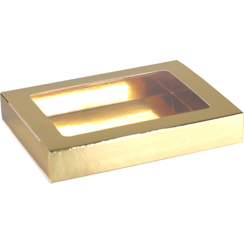  Chocoladeletterdoos, GK1, karton + PET, 129x89x24mm, Sinterklaas, goud