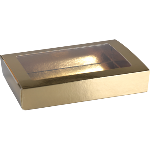  Chocoladeletterdoos, GK4, karton + PET, 149x109x31mm, Sinterklaas, goud