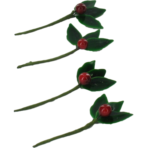 Kersttakje, 3 blaadjes 1 besje, klein, PP