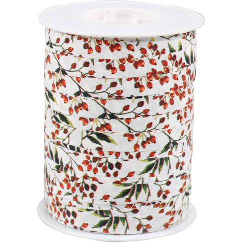 Lint, 10mm, 250m, Snow Berries, PP, wit/groen/rood