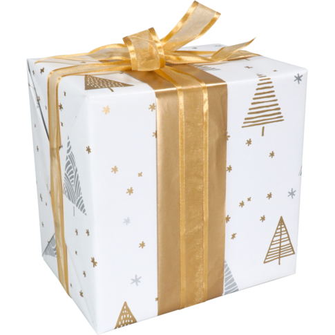 Cadeaupapier, 50cm, 200m, 80gr/m², Under The Stars, wit/goud
