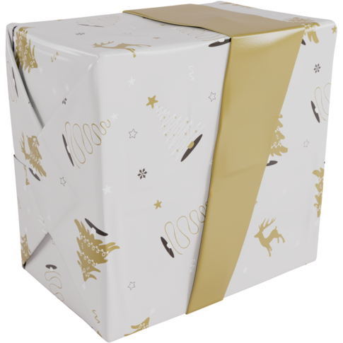 Cadeaupapier, 30cm, 200m, 80gr/m², Wonderful Time, grijs/goud