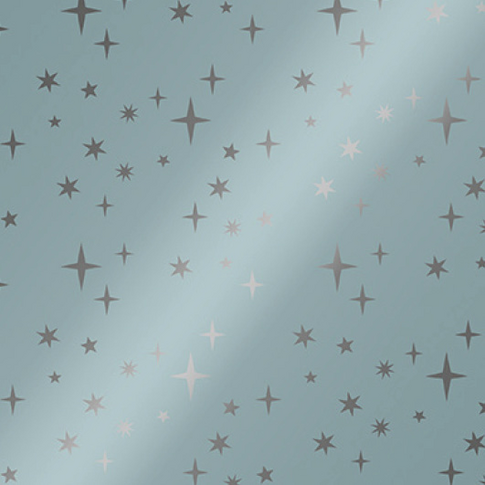 Cadeaupapier, 50cm, 100m, Sterren, ijsblauw