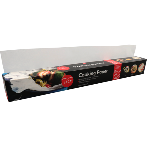Bak- en kookpapier rol, 380mm x 12m, siliconenpapier, wit