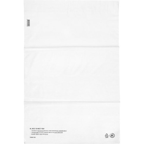 Zak, Verzendzak, Gerecycled LDPE, 50x70cm, 65my, wit