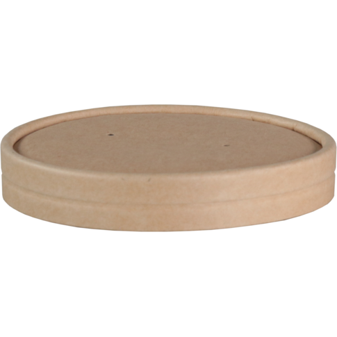 Deksel, soepbeker to go 400ml, Kraftpapier + PE, rond, Ø97mm, bruin