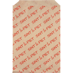 Zak, Fourniturenzak, Papier, 15x22cm, Sint & Piet, bruin/rood