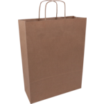 Tas, Kraftpapier, gedraaid papieren koord, 32x 12x41cm, draagtas, bruin