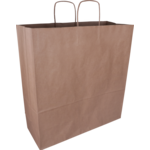 Tas, Kraftpapier, gedraaid papieren koord, 45x 17x48cm, draagtas, bruin