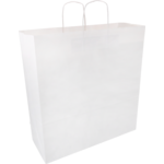 Tas, Kraftpapier, gedraaid papieren koord, 45x 17x48cm, draagtas, wit