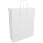 Tas, Kraftpapier, gedraaid papieren koord, 32x 12x41cm, draagtas, wit