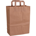 Tas, Papier, platte handgreep, 26x 12x35cm, draagtas, bruin
