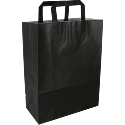 Tas, Papier, platte handgreep, 26x 12x35cm, draagtas, zwart