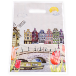 Tas, Tulp, Gerecycled LDPE, dKT, 27x37cm, bodemvouw 8cm, draagtas, 