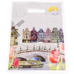 Tas, Tulp, Gerecycled LDPE, dKT, 38x45cm, bodemvouw 8cm, draagtas, 