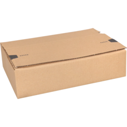 SendProof® Postpakketdoos, A5, golfkarton, 229x164x115mm, hoogte verstelbaar, zelfklevende strip, bruin