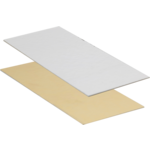 Bodemplaat, 155x75mm, 650gr, rechthoekig, karton + PET, goud/zilver
