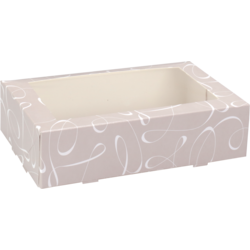  Gebaksdoos, Swirl, karton + PET, 19x12.5x5cm, met venster, 