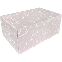  Gebaksdoos, Swirl, karton, 21x14x9cm, zonder venster, 