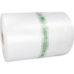 Folie, vlakfolie, op rol, Biobased PE, 7000m, 480mm, 12my, transparant