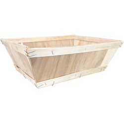 Mand, hout, 42.5x30x13.5cm, vierkant, naturel