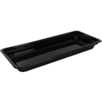 Schaal, sushitray, gerecycled PET, rechthoekig, 212x91x21mm, zwart