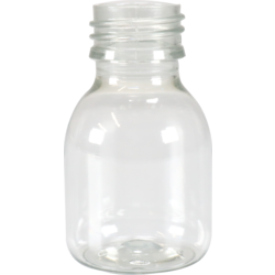 Fles, petfles, Gerecycled PET, zonder dop, 60ml, transparant