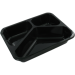 Bak, CPET, 3-vaks, menubak, 227x178x43mm, zwart