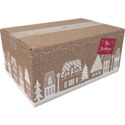  Kerstpakketdoos, Huisjes, golfkarton, 31x20x14cm, Kerstmis, a, 