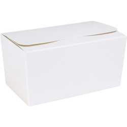 Ballotin, karton + PP, 500gr, 132x76x70mm, wit/goud