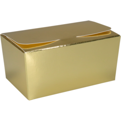 Ballotin, karton + PP, 375gr, 125x73x62mm, goud/wit
