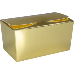 Ballotin, karton + PP, 500gr, 132x76x70mm, goud/wit