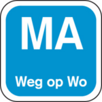 Label, MA weg op, papier, afwasbaar, 19x19mm, blauw