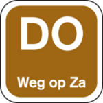 Label, DO weg op, papier, afwasbaar, 19x19mm, bruin