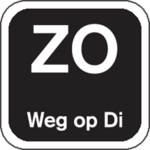 Label, ZO weg op, papier, afwasbaar, 19x19mm, zwart