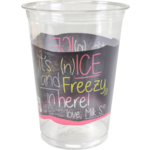 Depa, Milkshakebeker, ICE is (N)ICE, Gerecycled PET, 400ml, 16oz, Ø90mm, transparant/roze