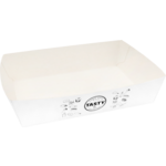 Bak, Karton + kleicoating, A50, TASTY, snackbak, 160x110x40mm, wit