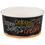 Cup, ijscup, 150ml, 6oz, Ø 96mm, 49mm, karton + PE, zwart/oranje