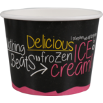 Cup, ijscup, 300ml, 12oz, Ø 101mm, 77mm, karton + PE, zwart/roze