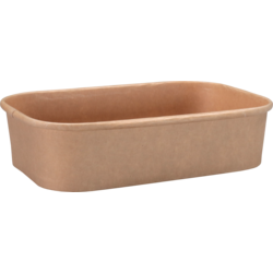 Depa Bak, Karton + PP, 500ml, maaltijdcontainer, 169x117x41mm, bruin
