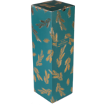  Flesdoos, Dennentakjes, karton + PE, 1 fles, 95x95x330mm, Kerstmis, groen/goud