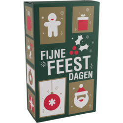  Flesdoos, Tegels, karton + PP, 2 flessen, 190x95x330mm, Kerstmis, 
