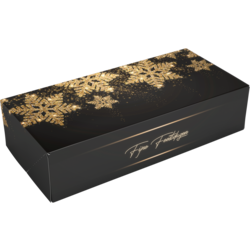 Stoldoos, Glittersterren, Groot, karton, 391x184x92mm, Kerstmis, zwart/goud