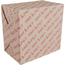 Cadeaupapier, 50cm, 200m, 70gr/m², Sint & Piet, bruin/rood