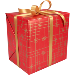 Cadeaupapier, 50cm, 200m, 80gr/m², Strikken, rood/goud