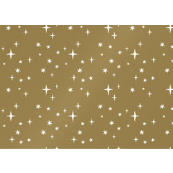 Cadeaupapier, 50cm, 200m, 80gr/m², Sterren, goud/wit